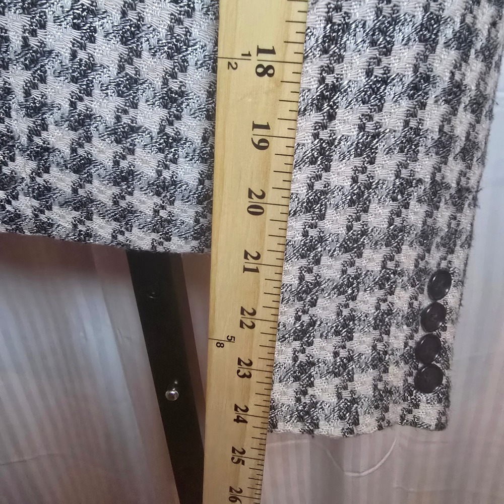 Raspini‎ Vintage Houndstooth Tweed Blazer London Paris Tailored USA 7/8 - Picture 8 of 8